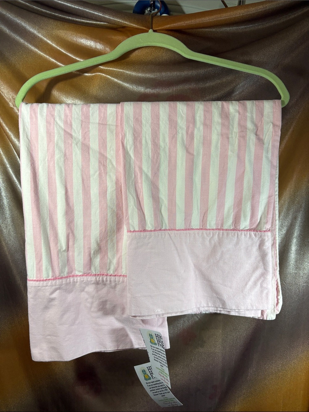 Vintage Cannon Pink Striped set of 2 standard pillowcases BB